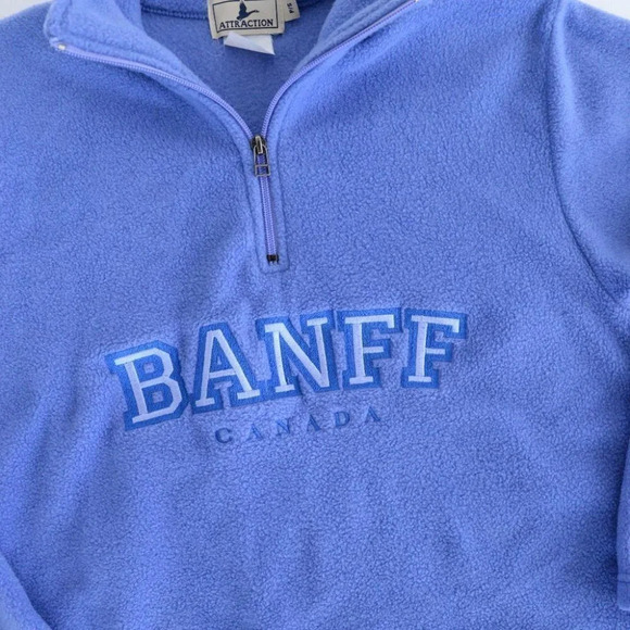 Attractions Blue Fleece Pullover Half Zip Banff Sweater Size SP - Picture 11 of 12